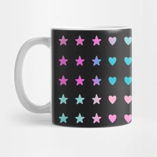 Back to School Teal and Fuchsia Gradient Hearts and Stars Mug